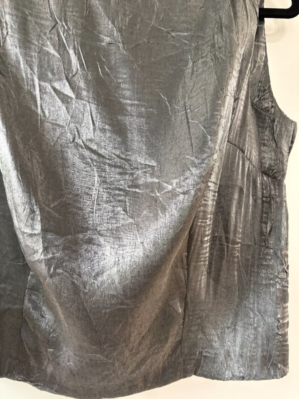 Evolution Sleeveless Metallic Silver Textured Blouse/Shell Size Medium - Picture 3 of 5